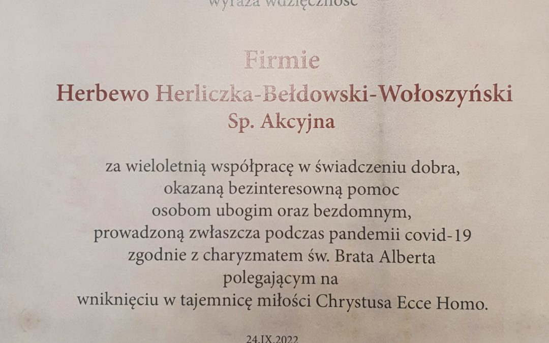 Towarzystwo Brata Alberta podziekowania